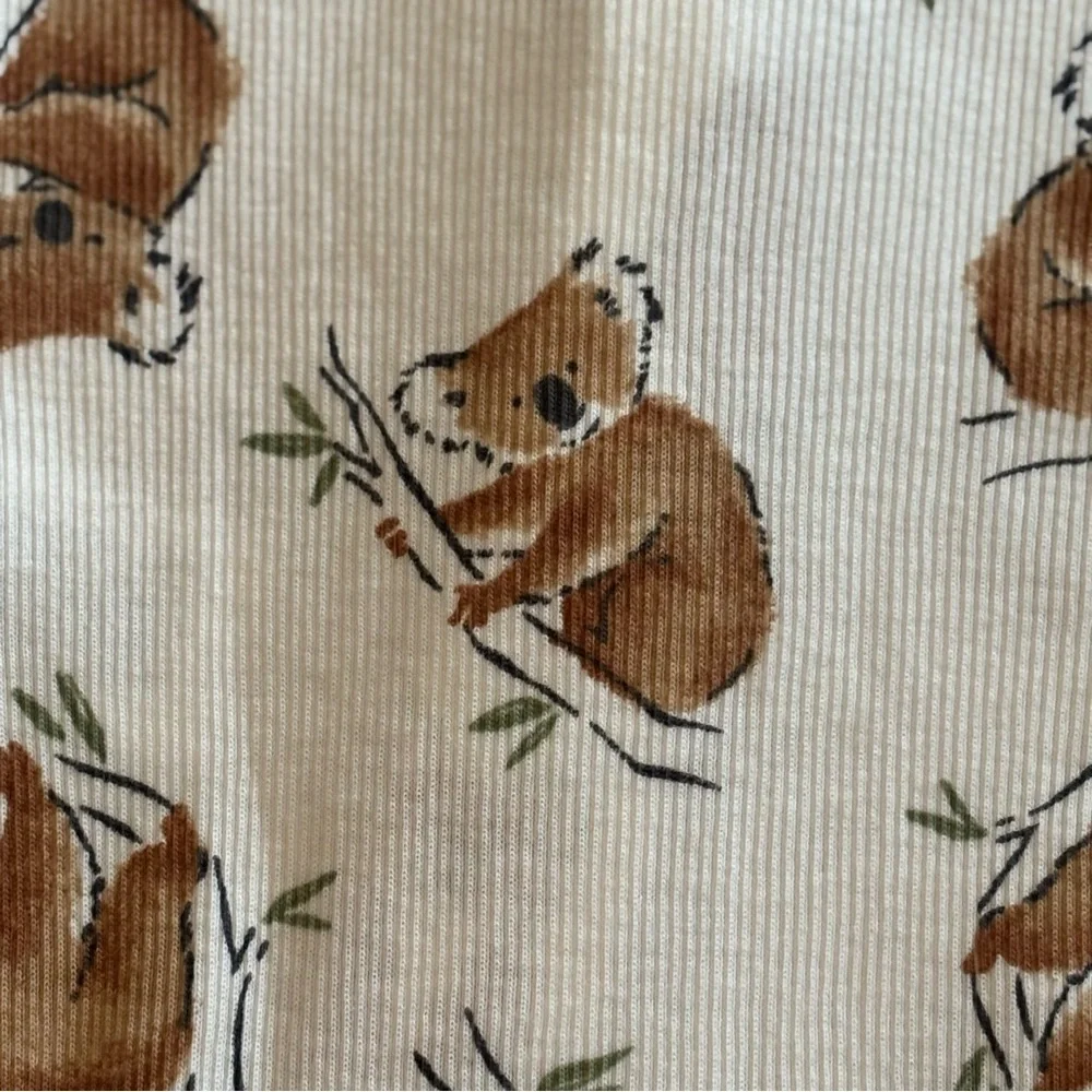 NWT NEW! Carter's White & Tan Koala Print Baby One Piece Footie Sleeper 3-6 mo